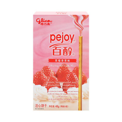 格力高百醇草莓香草味注心饼干48g 商品图1