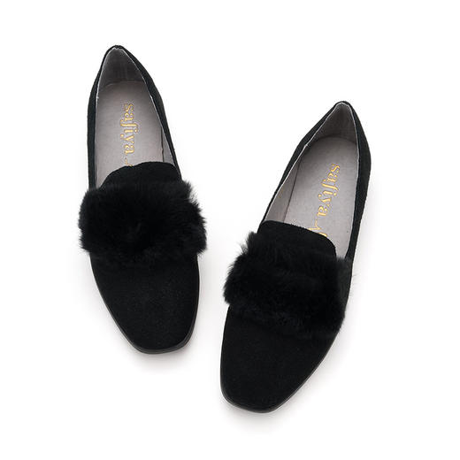 商场同款 | Safiya索菲娅秋季圆头低跟浅口毛毛单鞋女鞋SF83112056 商品图1