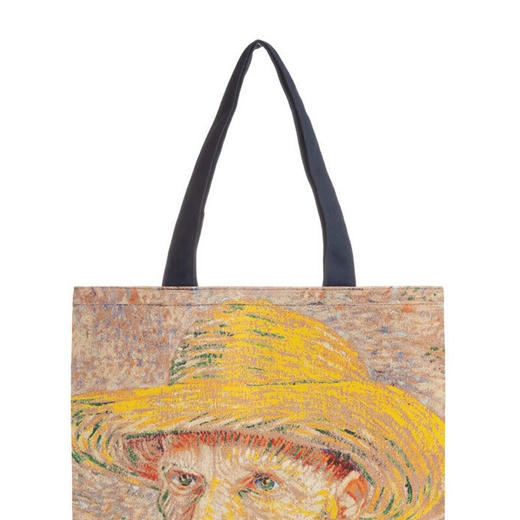 大都会艺术博物馆 梵高戴草帽的自画像 创意艺术帆布包 商品图3