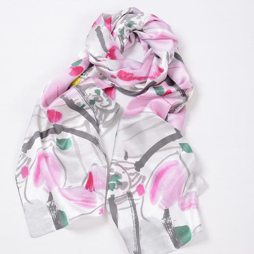 吴冠中艺术丝巾《映日》长巾  桑蚕丝 商品图1