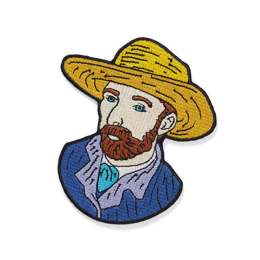 艺术时尚服装贴饰大都会艺术博物馆梵高戴草帽的自画像可多次使用自粘