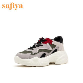 商场同款 |Safiya/索菲娅春秋圆头深口高跟老爹鞋单鞋女SF93112095