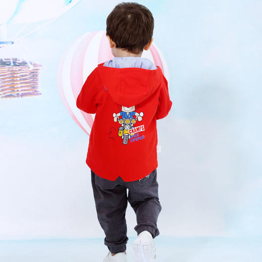棉果果春秋季男童水洗棉连帽长袖外套M112100220091 商品图2