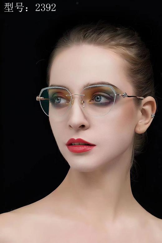 【新品推荐】汉玛士纯钛钻石切边蓝光防护眼镜，含1.60非球面防蓝光镜片一副 商品图0