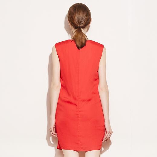 VIMAGE纬漫纪夏装新款女装圆领纯色背心裙抽褶显瘦连衣裙子V507053 商品图3