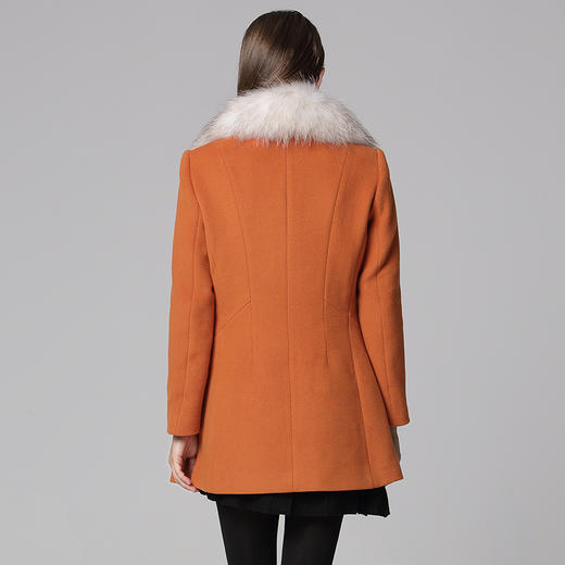 EITIE爱特爱商场同款冬季款百搭纯色双排扣常规款长袖毛呢大衣女5014714 商品图1