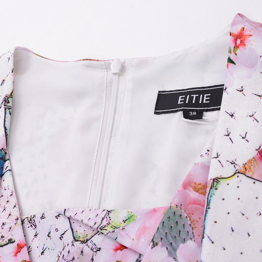 EITIE爱特爱秋季款简约甜美田园印花中袖连衣裙女50077307D 商品图2