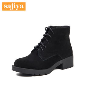 Safiya索菲娅秋冬绒面显瘦低跟时装靴休闲靴SF84116210