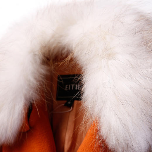 EITIE爱特爱商场同款冬季款百搭纯色双排扣常规款长袖毛呢大衣女5014714 商品图2