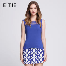 EITIE爱特爱夏季简约复古高腰拼色时尚百搭半身裙包臀裙女超短裙5106822