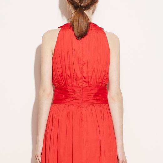 VIMAGE纬漫纪夏季新款女装复古褶皱系带束腰修身连衣裙子夏V507009 商品图4