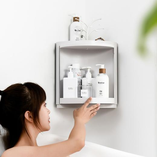 【抖音同款】浴室置物架免打孔壁挂三角形收纳架 厨房卫生间洗漱台转角架子墙角 商品图5