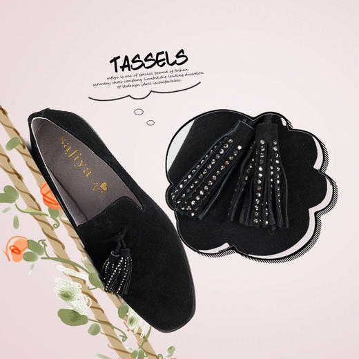 商场同款 | Safiya/索菲娅春夏流苏深口单鞋学院舒适休闲平底乐福女鞋SF83112017 商品图3