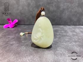 【御珠宫坊】羊脂白玉子料荷花挂件