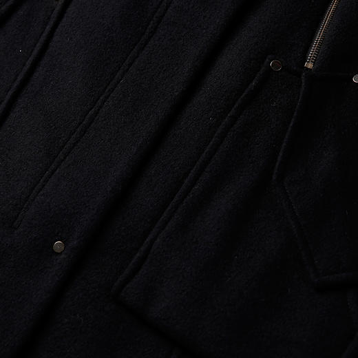 EITIE爱特爱秋季时尚百搭纯色通勤毛领口袋毛呢大衣女5014739 商品图4