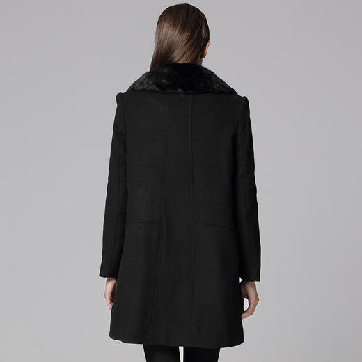 EITIE爱特爱秋季时尚百搭纯色通勤毛领口袋毛呢大衣女5014739 商品图1
