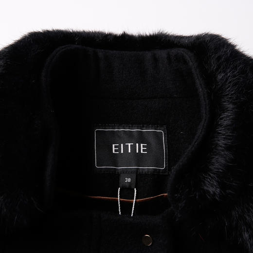 EITIE爱特爱秋季时尚百搭纯色通勤毛领口袋毛呢大衣女5014739 商品图2