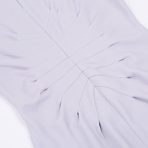 EITIE爱特爱旗舰店女装夏装时尚纯色褶裥拉链高腰修身无袖连衣裙3907649 商品图3