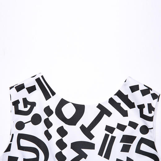 VIMAGE纬漫纪夏新款印花收腰性感深V漏背A字裙涂鸦印花短款连衣裙女V307067 商品图3