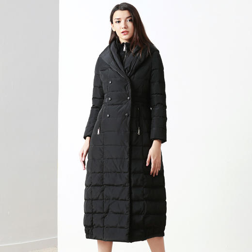 EITIE爱特爱品牌女装商场同款连帽羽绒服女新款白鸭绒中长款5011710 商品图0