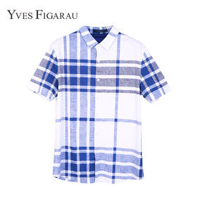 YvesFigarau伊夫·费嘉罗夏季100%棉商务休闲简约舒适透气短袖衬衫712461