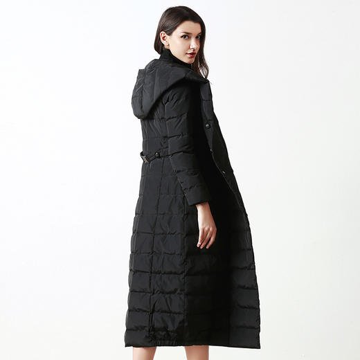 EITIE爱特爱品牌女装商场同款连帽羽绒服女新款白鸭绒中长款5011710 商品图3