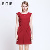 EITIE爱特爱旗舰店女装夏装时尚纯色褶裥拉链高腰修身无袖连衣裙3907649 商品缩略图0