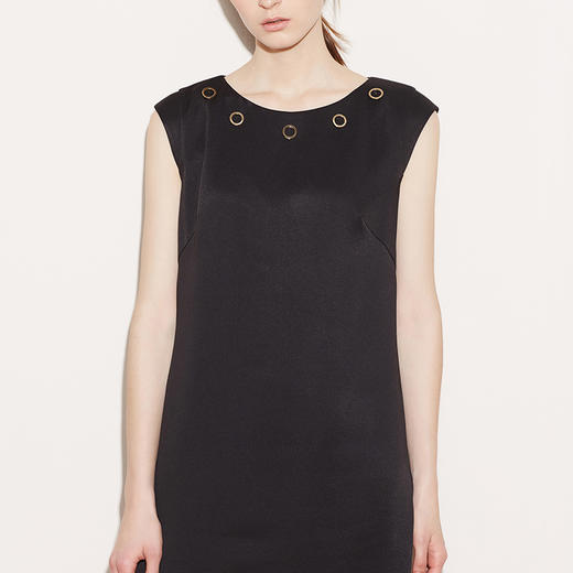 VIMAGE纬漫纪夏季新款女装连衣裙中年圆领宽松显瘦直筒裙子V507031 商品图3