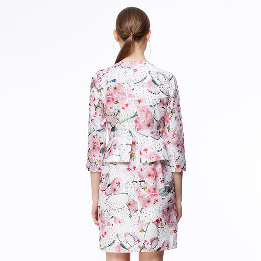 EITIE爱特爱秋季款简约甜美田园印花中袖连衣裙女50077307D 商品图1