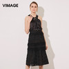 VIMAGE纬漫纪夏季新款女装吊带蕾丝流苏拼接中长款礼服连衣裙V577099 商品缩略图0