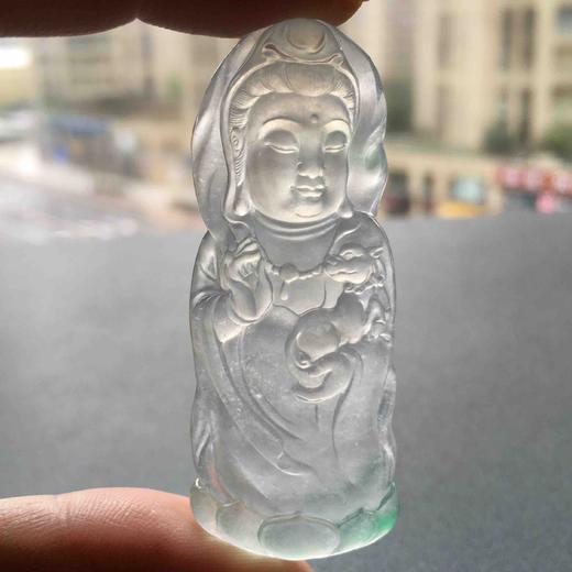 高冰到玻璃种飘阳绿翡翠文shu菩萨 商品图7