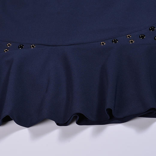 EITIE爱特爱秋冬季时尚纯色优雅俏皮圆孔鱼尾包臀裙半身裙短裙女5306011 商品图4