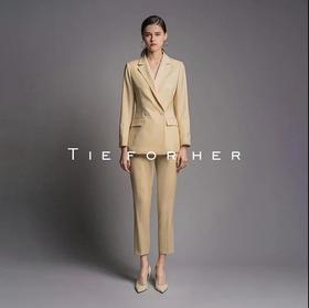 20LUX39甜玉米黄双排扣西装两件套