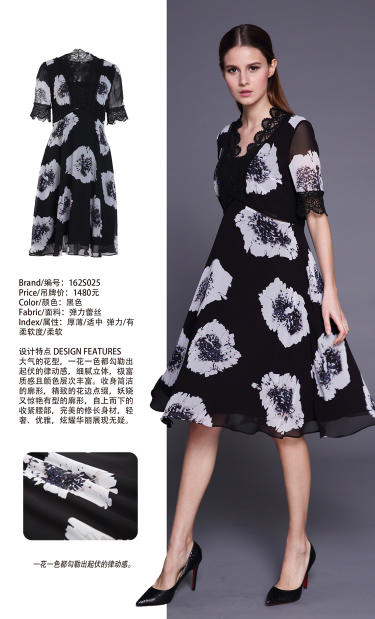 【伯妮斯茵】162S025--黑色连衣裙--麦田与太阳--《生命之美-梵高的花园》