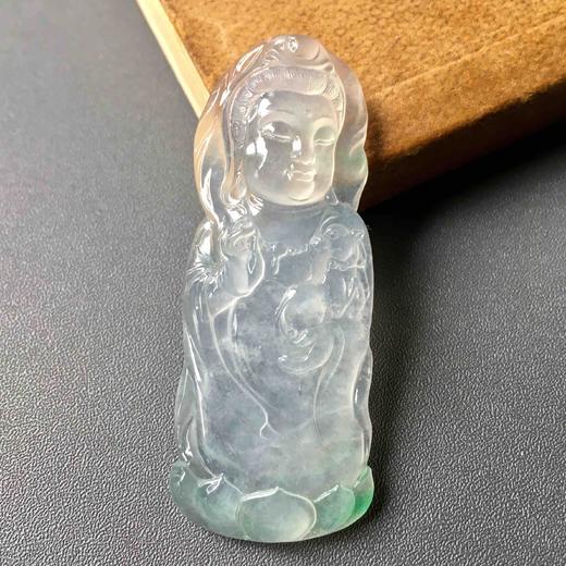 高冰到玻璃种飘阳绿翡翠文shu菩萨 商品图3