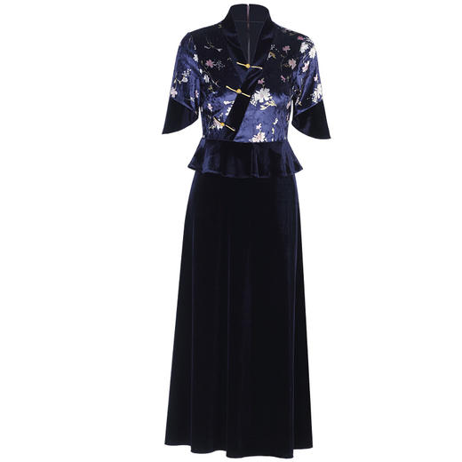 DLQ-A2188新式改良版金丝绒旗袍连衣裙 商品图3