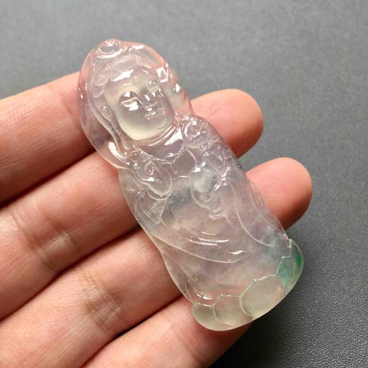 高冰到玻璃种飘阳绿翡翠文shu菩萨 商品图6