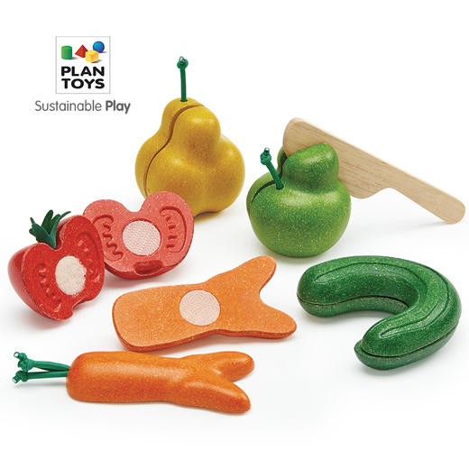 【PlanToys】全进口PlanToys木制奇异果蔬切切乐儿童女孩宝宝厨房过家家玩具 商品图0