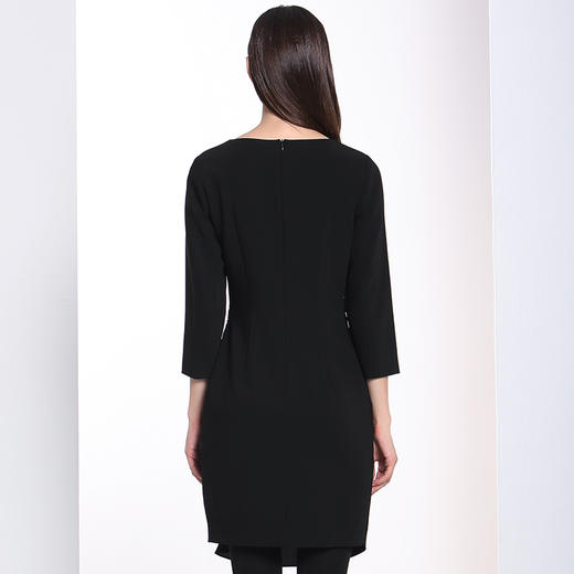 EITIE爱特爱秋季款时尚亮片拼接修身高腰七分袖连衣裙5207932 商品图1