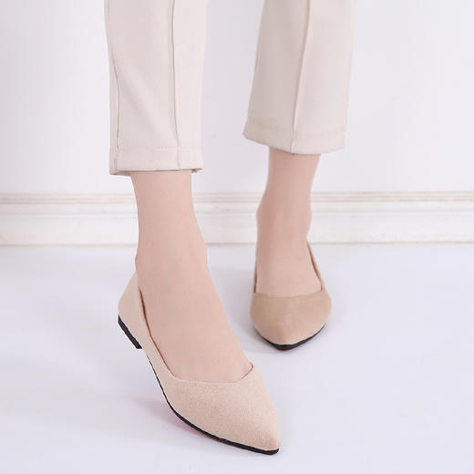 ASB-19-YCS-1688-3平底尖头简约百搭绒面单鞋 商品图1