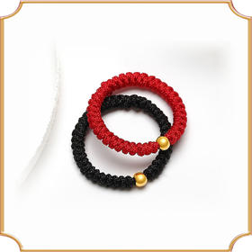 黄金路路通戒指女网红本命年红绳金指环情侣LP0517