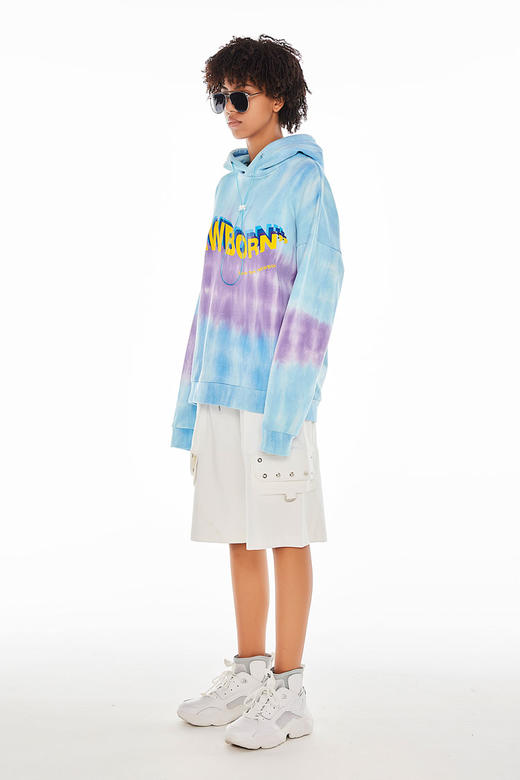 DEC BH952363148 渐变涂鸦连帽宽松潮牌卫衣外套帽衫 商品图1