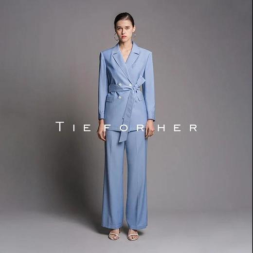 20SSDU253马卡龙蓝绑带西装两件套 商品图0