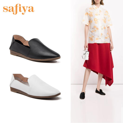 商场同款 |safiya/索菲娅深口春秋舒适平底简约单鞋休闲乐福鞋女SF91112121 商品图1