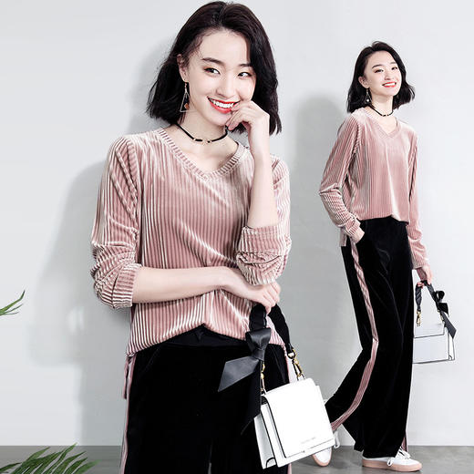 XMH-T9C3097DB新款韩版阔腿裤卫衣两件套 商品图1