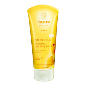 [丹麦]维蕾德金盏花婴儿洗发沐浴 200毫升. Weleda Calendula shampoo and body wash Baby 200ml .