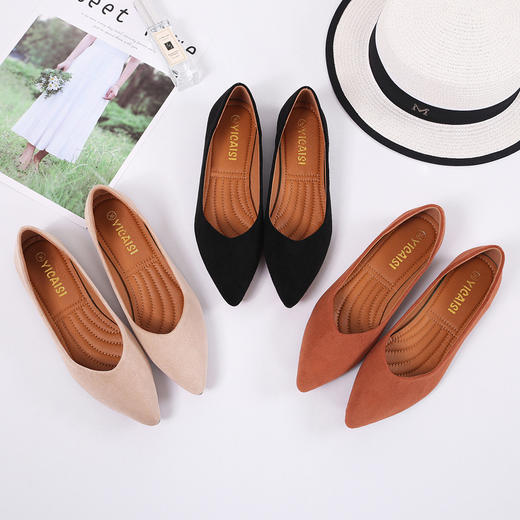 ASB-19-YCS-1688-3平底尖头简约百搭绒面单鞋 商品图3