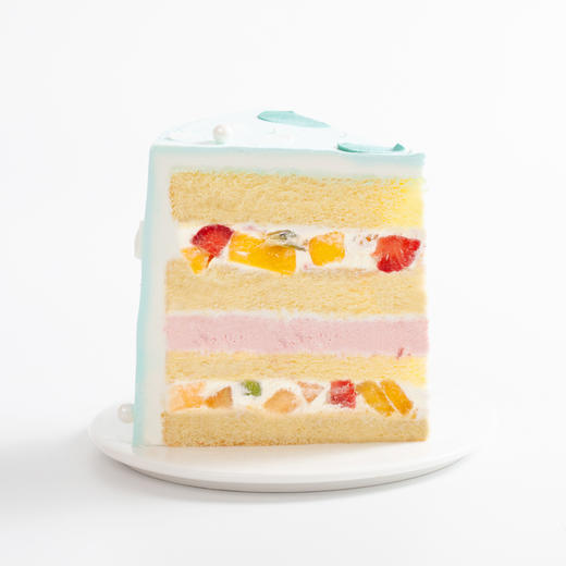 杏雨梨云梦幻蓝草莓慕斯鲜果夹心7寸加高款生日蛋糕