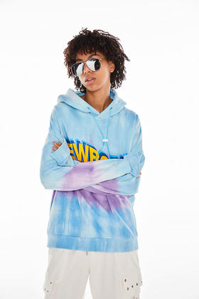 DEC BH952363148 渐变涂鸦连帽宽松潮牌卫衣外套帽衫