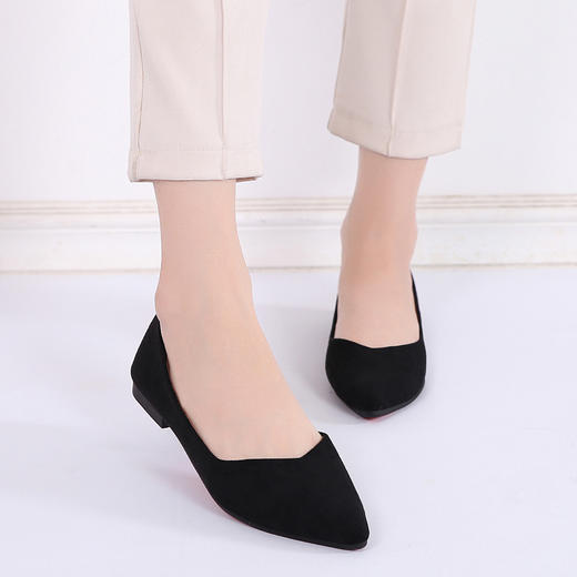 ASB-19-YCS-1688-3平底尖头简约百搭绒面单鞋 商品图2